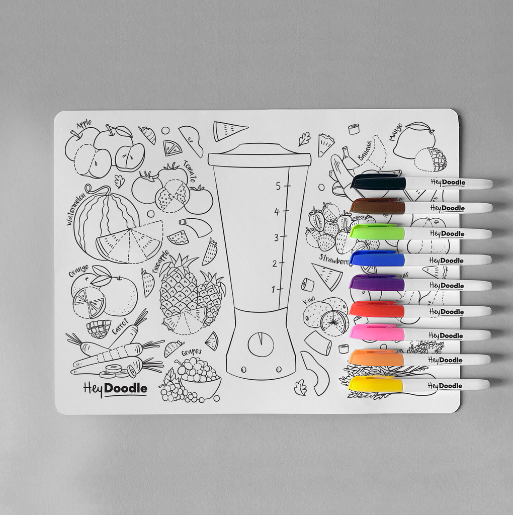 Shape Shifters Reusable Drawing Mat & Markers (Shapes) by Hey Doodle